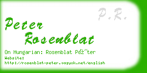 peter rosenblat business card